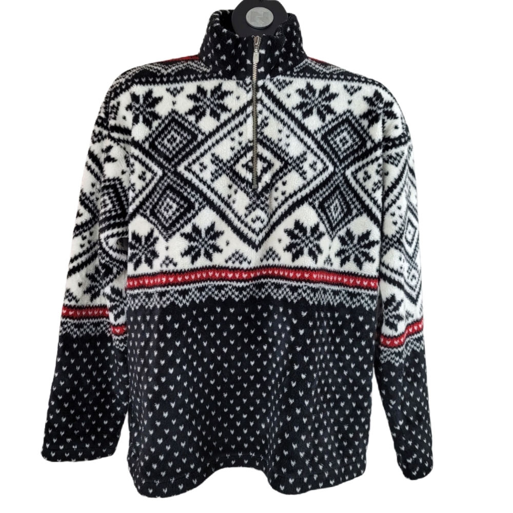 WILLISMITH Sweater Black White Pull Over Winter Size Large